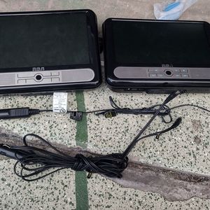 Dual portable DVD players with display